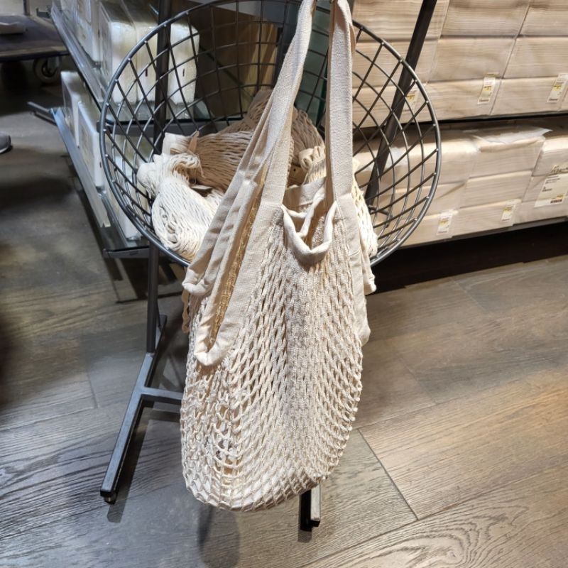 มูจิ ถุงตาข่ายผ้าฝ้ายธรรมชาติ - MUJI Cotton Mesh Storage Bage (W37 x L33 cm)