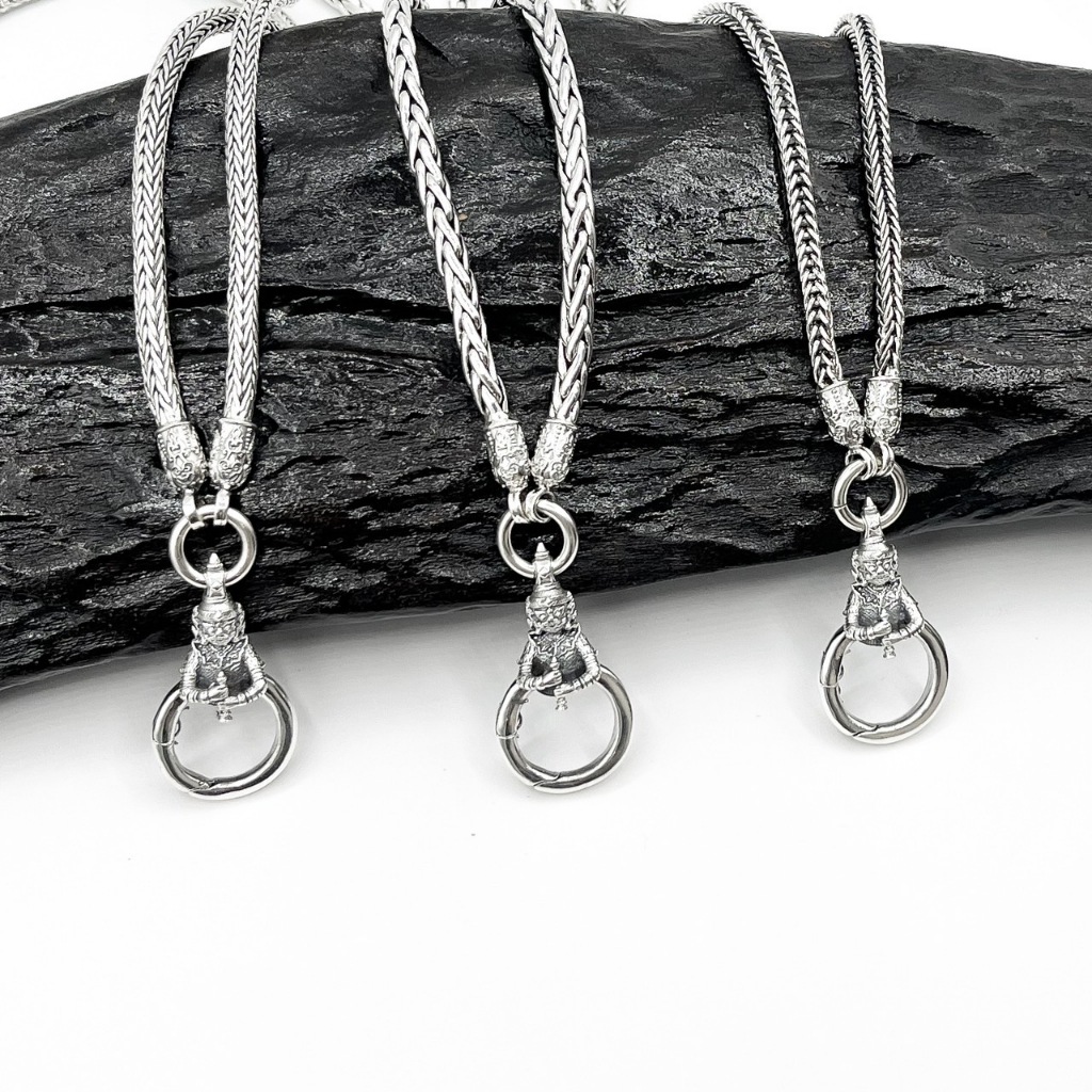 สร้อยคอท้าวเวสสุวรรณ สร้อยห้อยพระเงินแท้ สร้อยคอเงินแท้  ท้าวเวสสุวรรณเงินแท้ [NSP017]