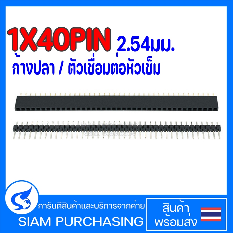 ก้างปลา 1X40PIN 2.54มม. ตัวเชื่อมต่อหัวเข็ม 1X40PIN 2.54มม. ตัวเมีย (สินค้าในไทย ส่งเร็วทันใจ)