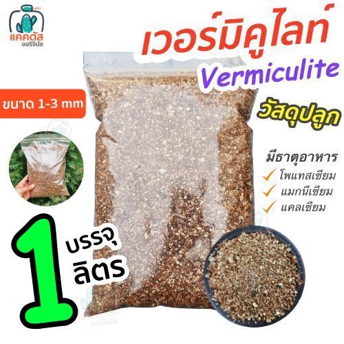 เวอร์มิคูไลท์ วัสดุปลูก 1 ลิตร Vermiculite เก็บความชื้นดี ดินโปร่ง มีแร่ธาตุที่พืช เหมาะสำหรับ แคคตัส ไม้อวบน้ำ คุณภาพดี