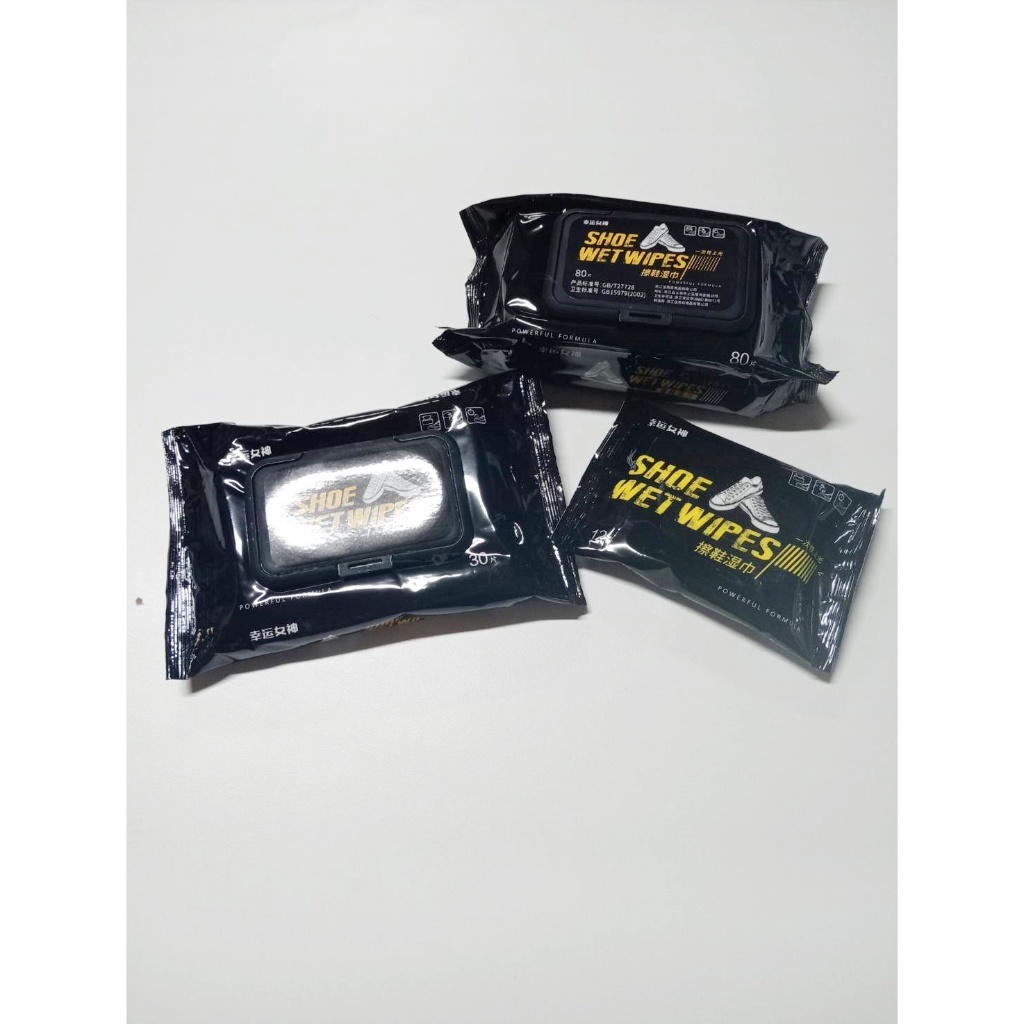 ทิชชูเปียกเช็ดรองเท้า ผ้าเปียกทำความสะอาดรองเท้า Shoe Wet Wipes 3 ขนาด 12 ชิ้น 30ชิ้น 80ชิ้น
