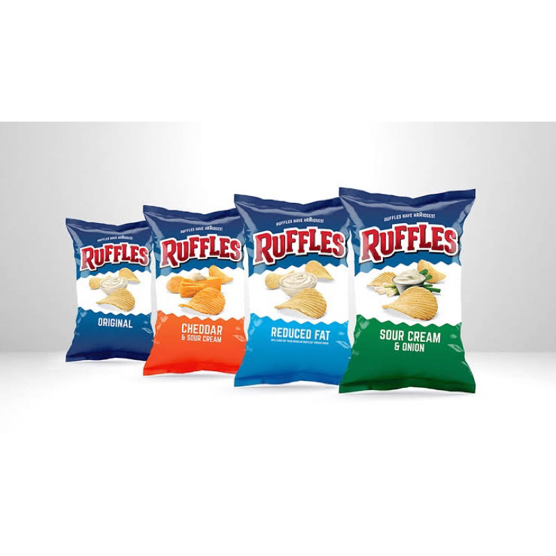 Ruffles potato chips 184g. รัฟเฟิล มันฝรัางทอดกรอบ จากอเมริกา🇺🇸