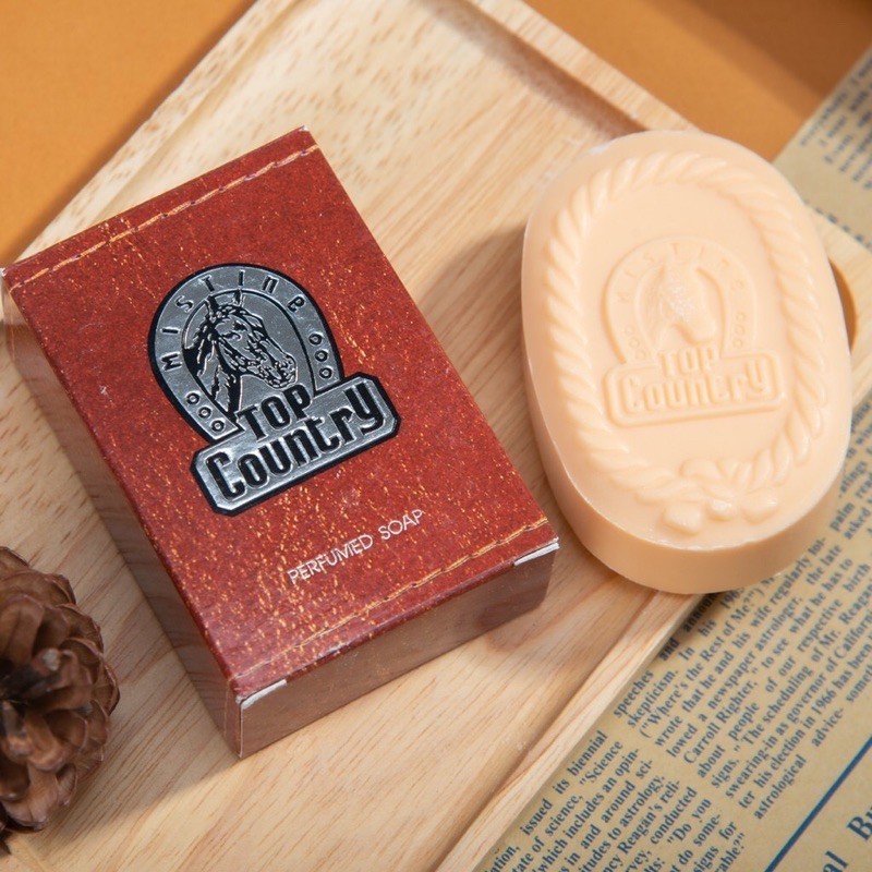 Mistine Top Country Perfumed Soap 90g. มิสทิน ท็อป คันทรี่ สบู่หอม สบู่ทำความสะอาดผิวกาย กลิ่นหอม (1 ก้อน)