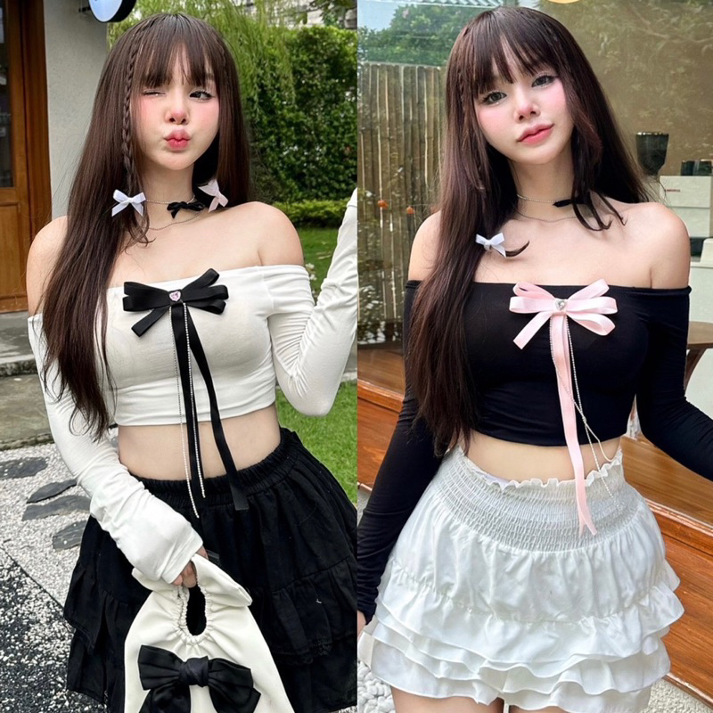 (เจ้าของแบรนด์) เสื้อโบว์หวานๆ เป็นได้ทั้งเสื้อทั้งที่ติดผม คุ้มสุดๆค่า