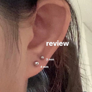silver 925, ต่างหูเงินแท้ : หมุดกลมขาว