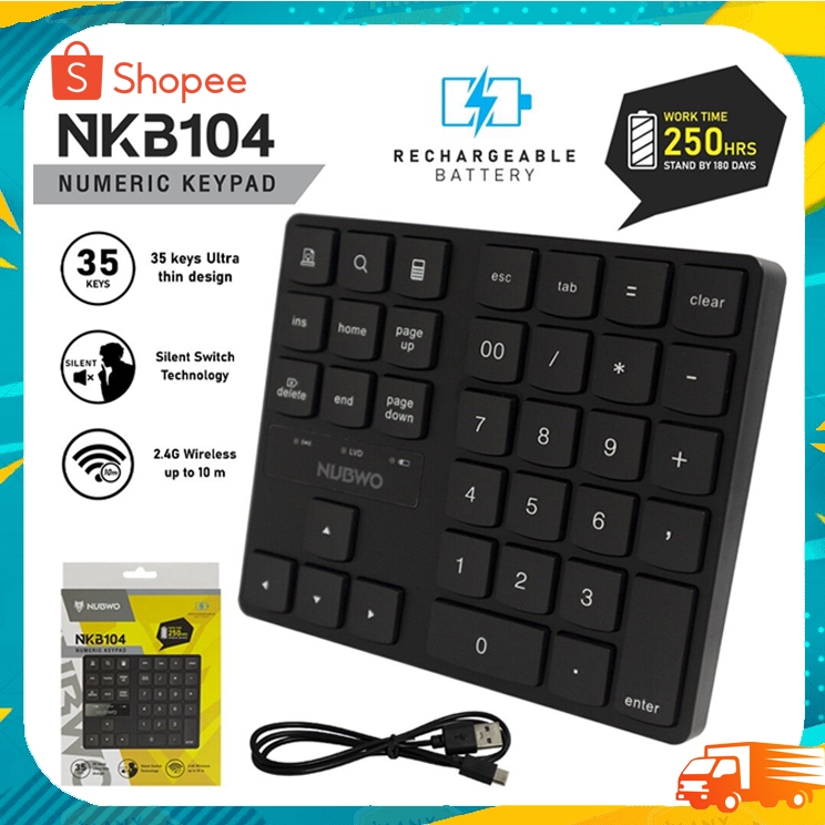 NUBWO NKB-104 WIRELESS NUMERIC KEYPAD รับประกัน 1ปี