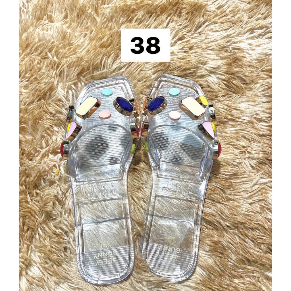 JELLY BUNNY รองเท้าแตะผู้หญิง Size 38 Transaparent White