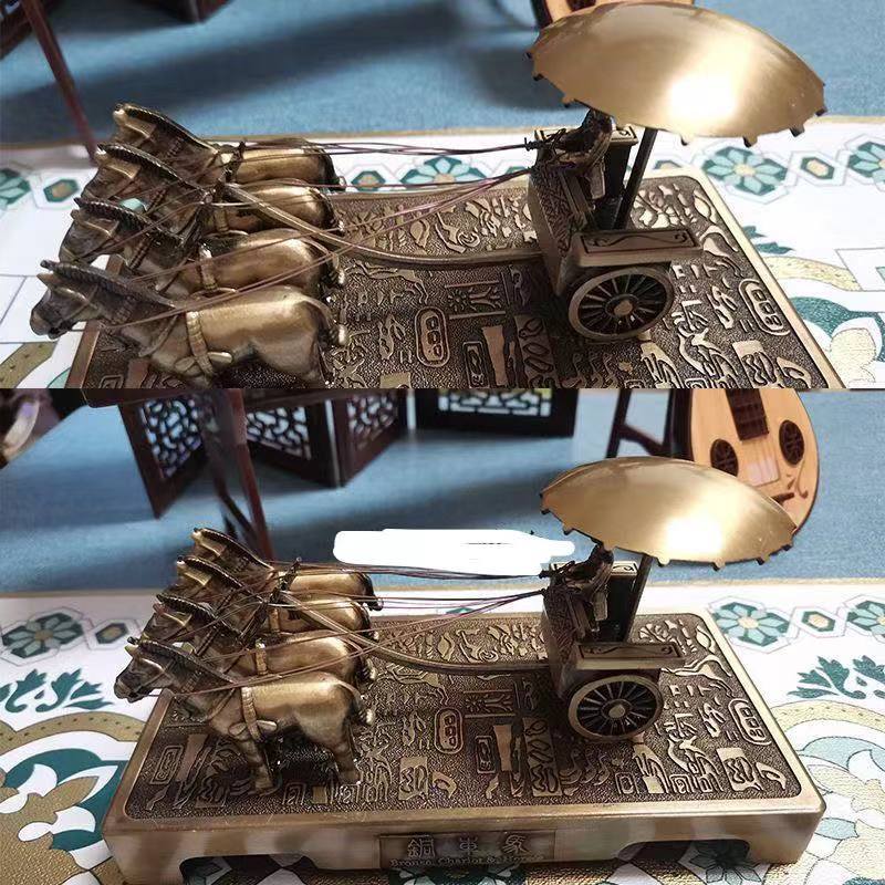 ♧Qin Shihuang Mausoleum โลหะ Bronze Chariot และม้าเครื่องประดับซีอานพิเศษการท่องเที่ยวซีอานของที่ระลึกของขวัญเครื่องประด