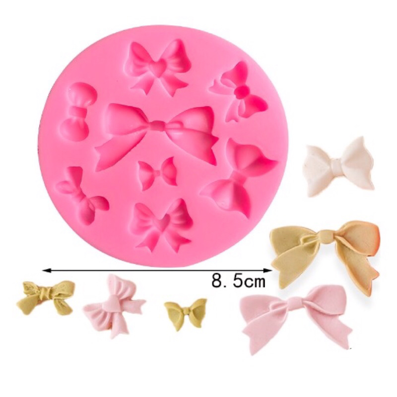 พิมพ์ซิลิโคนรูปโบว์ 8 ช่อง 8 ขนาด แม่พิมพ์ขนมวุ้น ช๊อกโกแลต