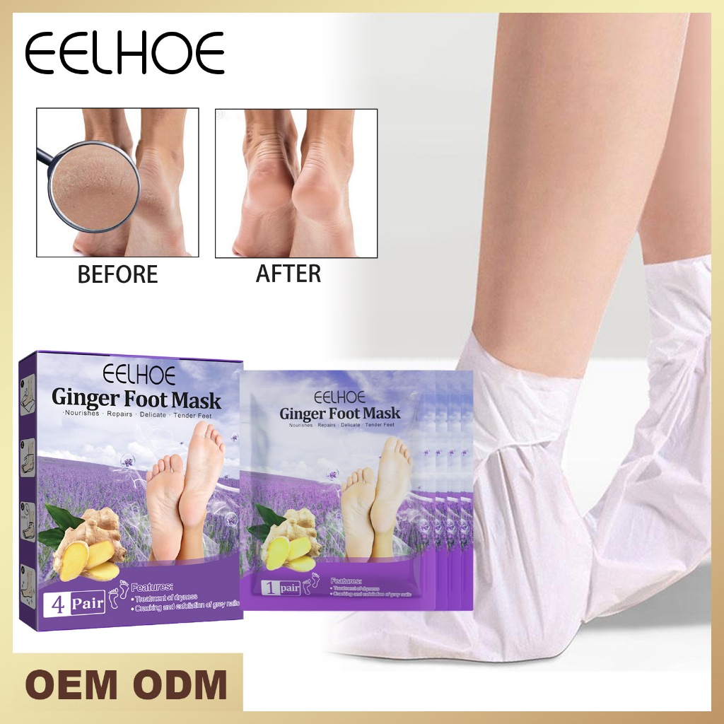 EELHOE แผ่นลอกเท้าแตก มาสก์เท้า ปรับเท้านุ่มเหมือนเท้าเด็ก 1 คู่/ซอง เห็นผลตั้งแต่ใช้เพียง 1 ครั้ง Ginger Foot Mask