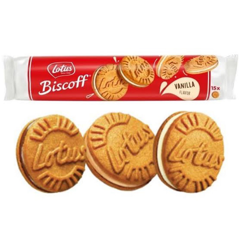 Lotus biscoff biscuits vanilla 150g. โลตัส บิสคอฟ บิสกิตวานิลลา ขนมนำเข้า
