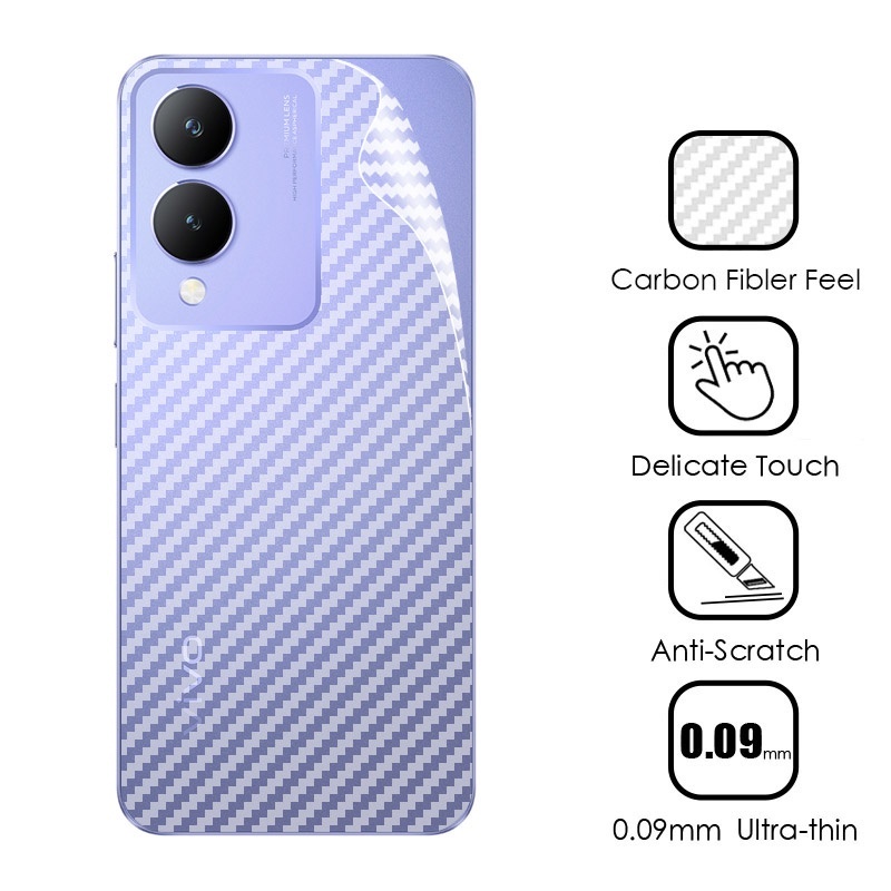 ฟิล์มกันรอยหลัง ฟิล์มหลังเคฟล่า Vivo Y17s/V30/V30E/V30pro /V40/V40pro/ VivoY17s Y 17s 4G 2023