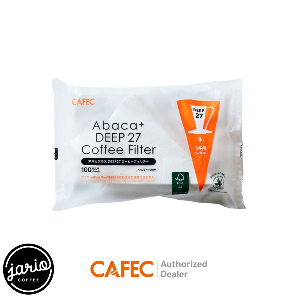 JARIO x CAFEC กระดาษกรองกาแฟ Abaca+ DEEP 27 100 แผ่น CAFEC Abaca+ DEEP 27 Coffee Paper Filter 100 Sheets