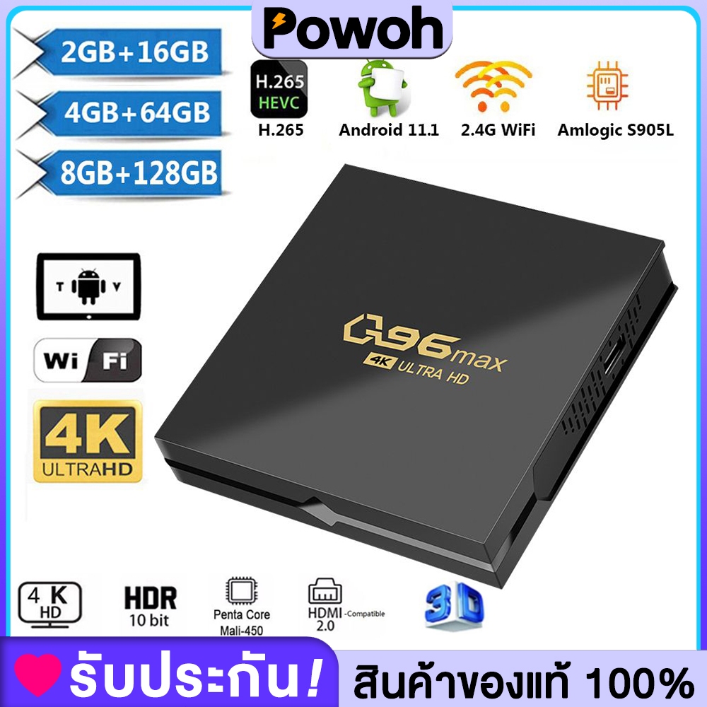 Q96Max กล่องแอนดรอย TV Stick Ultra Wifi 2.4/5G Bluetooth 4.1 กล่องทีวี CPU Amlogic S905 Android 11 S