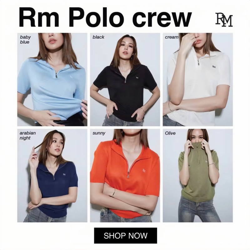 [พร้อมส่ง] ❇️ของแท้💯💠Rally RM Polo crew - เสื้อโปโลแต่งซิป RM