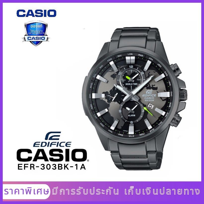 นาฬิกาข้อมือผู้ชายมีสไตล์ รุ่น EFR-303BK-1A（มีการรับประกัน）