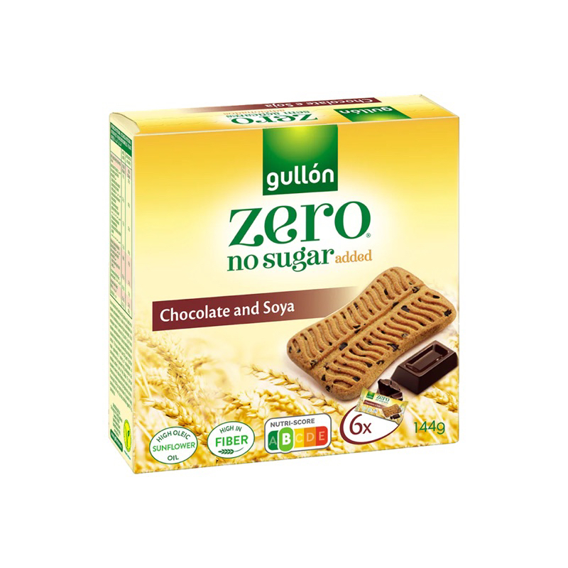 Gullon Zero no added sugar  biscuits  กูยอง บิสกิตไม่เติมน้ำตาล นำเข้า รสโอ๊ตส้ม / โซย่าช็อกโกแลต