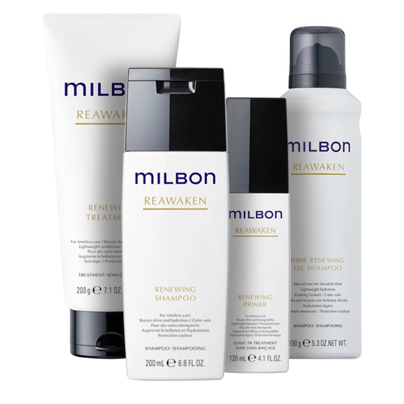 Milbon Reawaken Renewing Shampoo 200ml / Treatment 200g / Primer 120ml มิลบอล รีนิวอิ้ง แชมพู ทรีทเม้นท์ ไพรเมอร์
