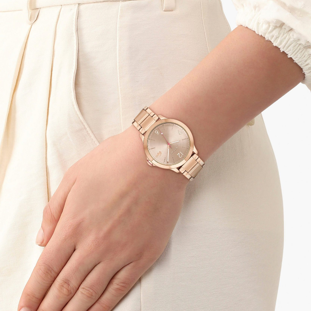 LACOSTE MOOLL รุ่น LC2001332 นาฬิกาข้อมือผู้หญิง สายสแตนเลส สีโรสโกลด์ หน้าปัด 36 มม.