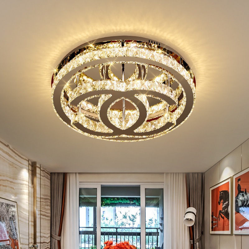 ไฟคริสตัล โคมไฟเครื่องดูดแบบวงกลมใหม่ Crystal lamp New round ceiling light