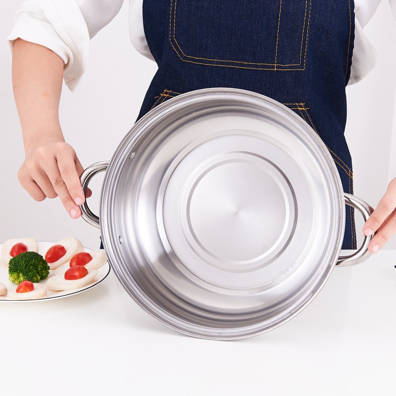 HANGROO POT ซึ้ง หม้อนึ่ง ซึ้งสแตนเลส รุ่นฝาสูง หม้อสแตนเลสหม้อสุกี้ 28CM ใช้ได้ทุกเตา - รูปที่ 2