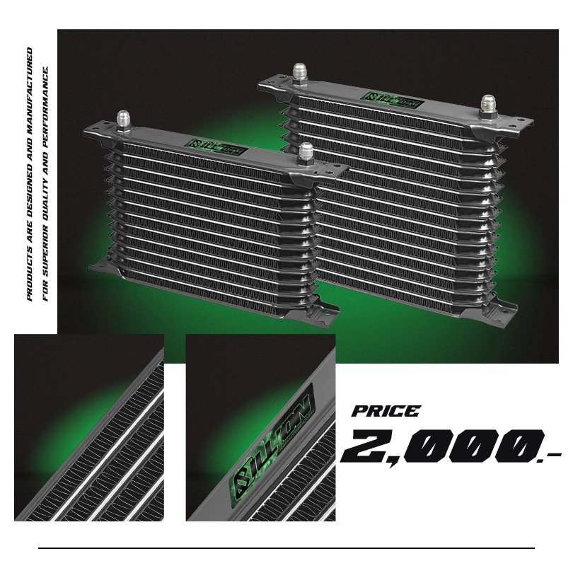 OIL COOLER KIT BILLION JDM STYLE AN6 290MM. BLACK (13/16 ROW) #แผงออยคูลเลอร์