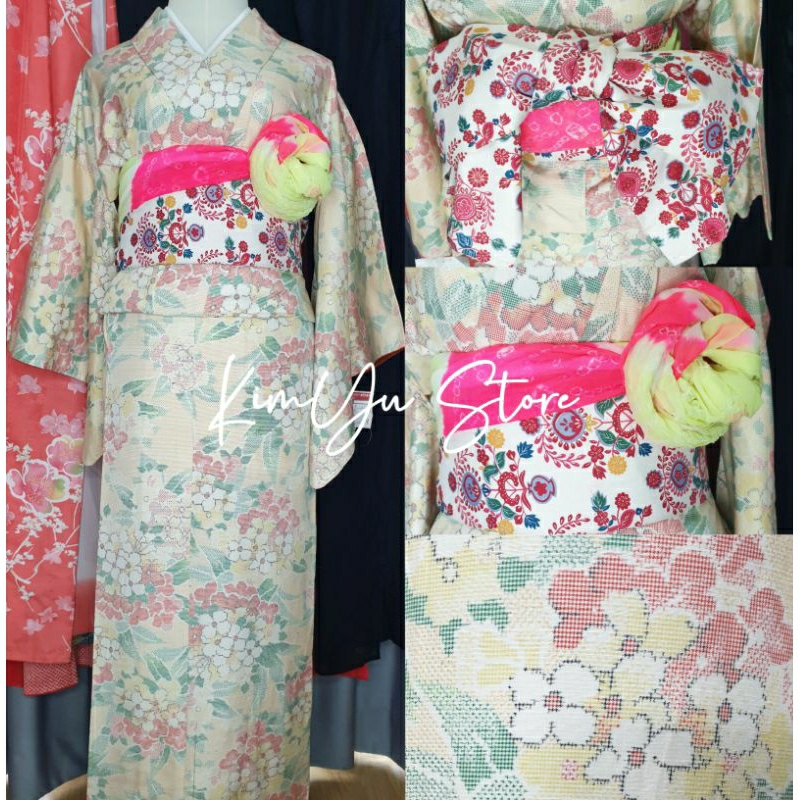 พร้อมส่ง Set Kimono กิโมโนมือสอง ของแท้จากญี่ปุ่น