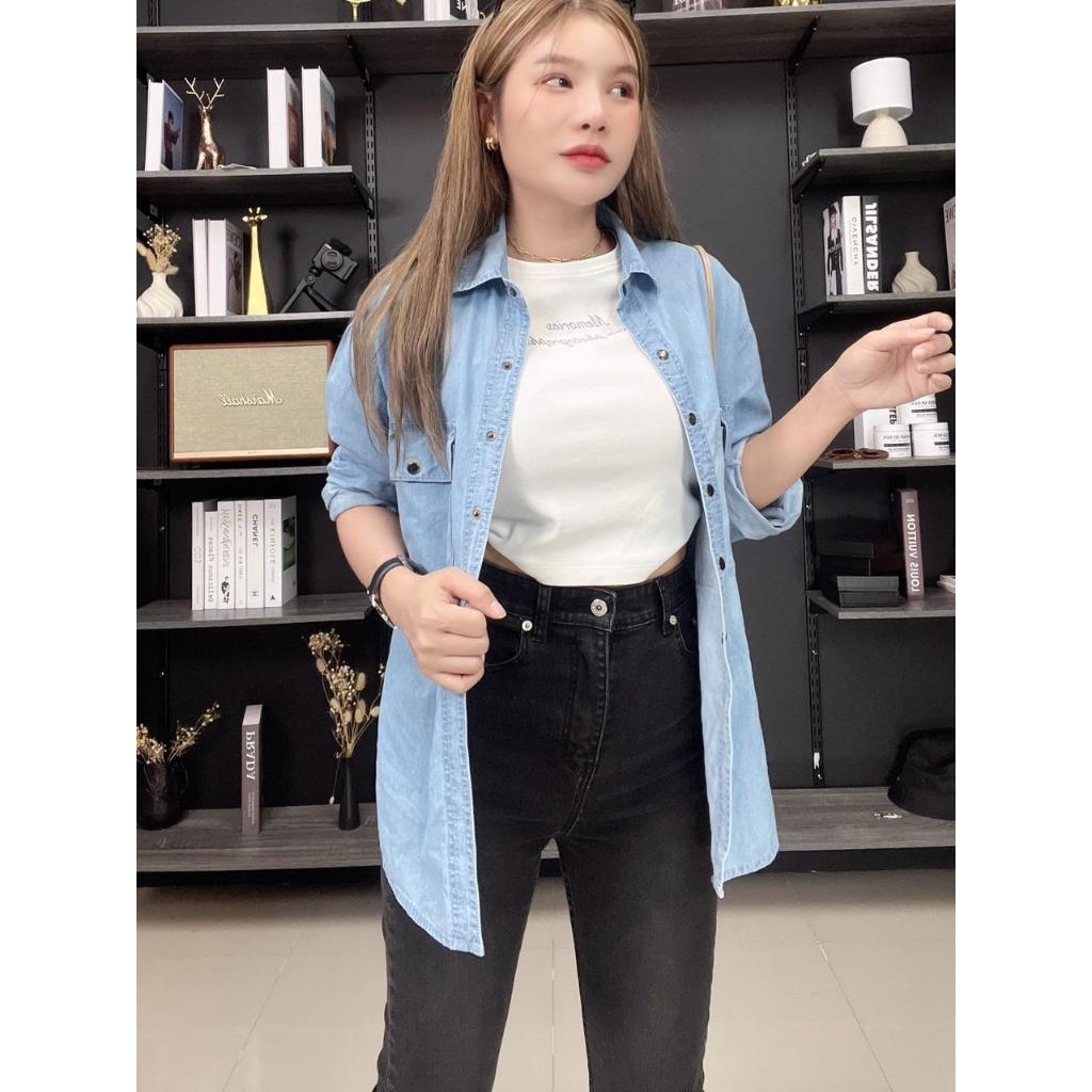 ยีนส์ Nammon Jeans t05 กางเกงยีนส์ผ้ายืดกระบอกเล็กดำฟอก-ผ้ายืด