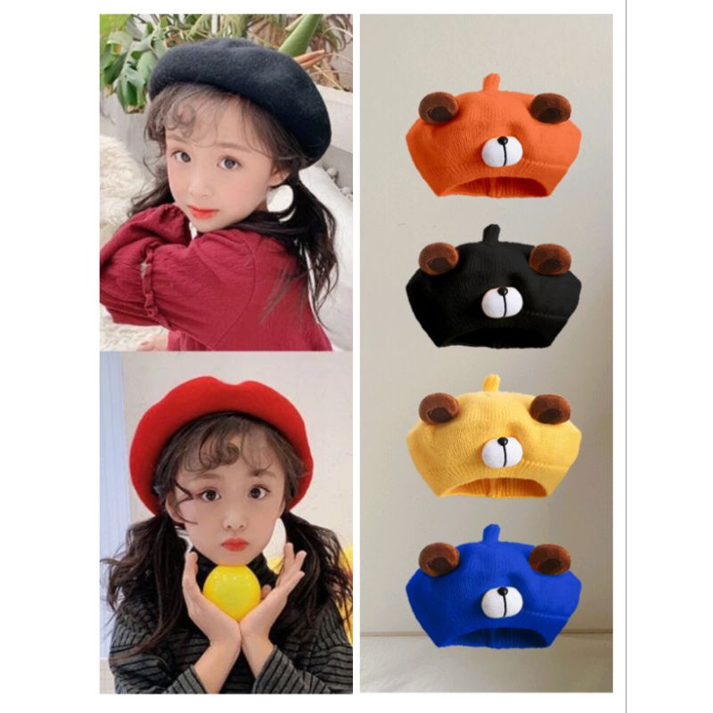 ฺB082 พร้อมส่ง!! หมวกเด็ก เบเร่ต์เด็ก หมวก