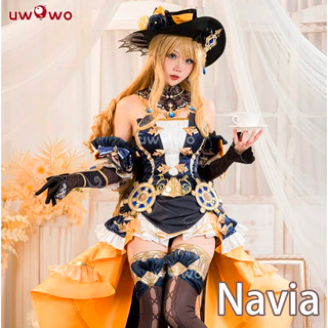 PRE-SALE UWOWO Navia Cosplay Genshin Impact Navia Cosplay Costume Fontaine Rococo Style Dress Cospla
