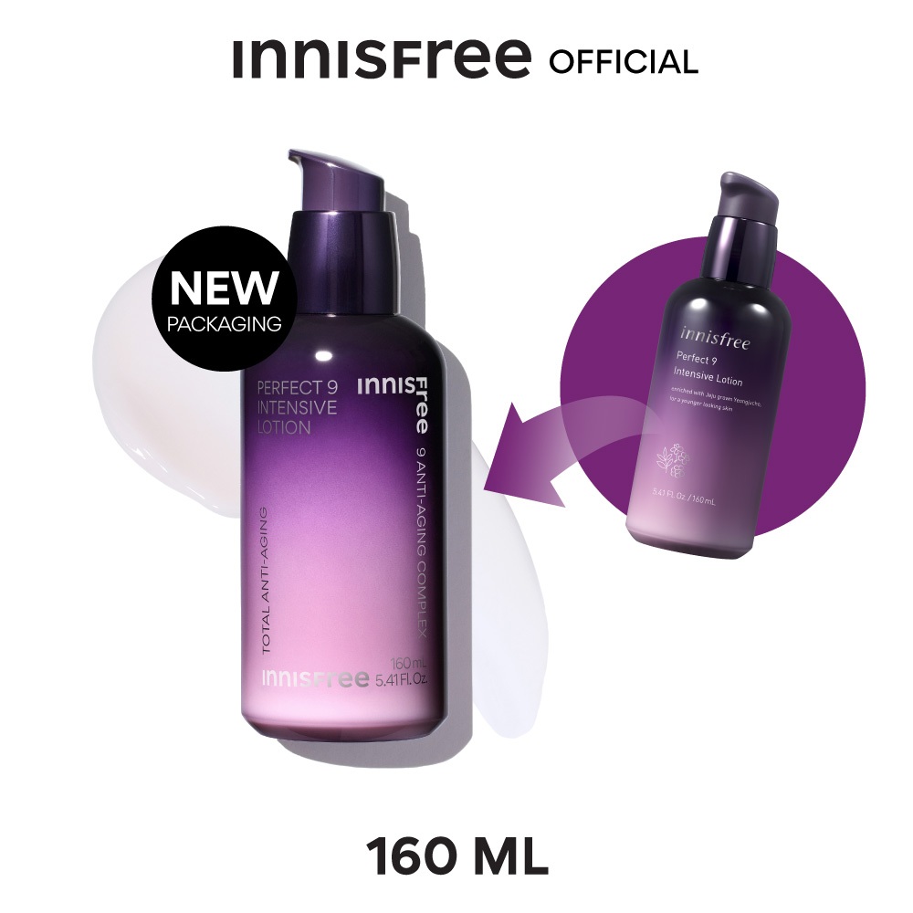 innisfree Perfect 9 intensive lotion (160ml) อินนิสฟรี เฟอร์เฟ็ก ไนน์ โลชั่นน้ำนม จัดการริ้วรอย หน้ากระชับ