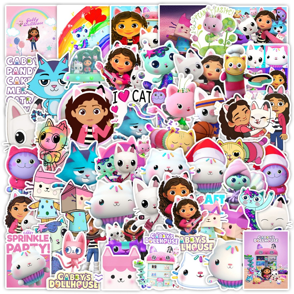 พร้อมส่ง ﻿Gabby's Dollhouse USA cartoon STICKER รีเวนเจอร์ส สติกเกอร์กันน้ำรูปแบบที่แตกต่างกัน 50ชิ้น