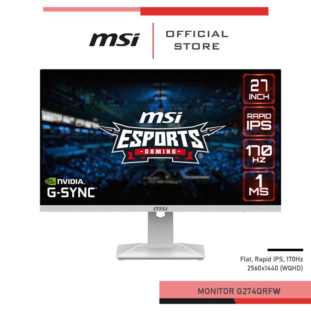 หมด MSI Monitor G274QRFW สีขาว (จอเกมมิ่ง 27นิ้ว 170Hz,Rapid IPS)