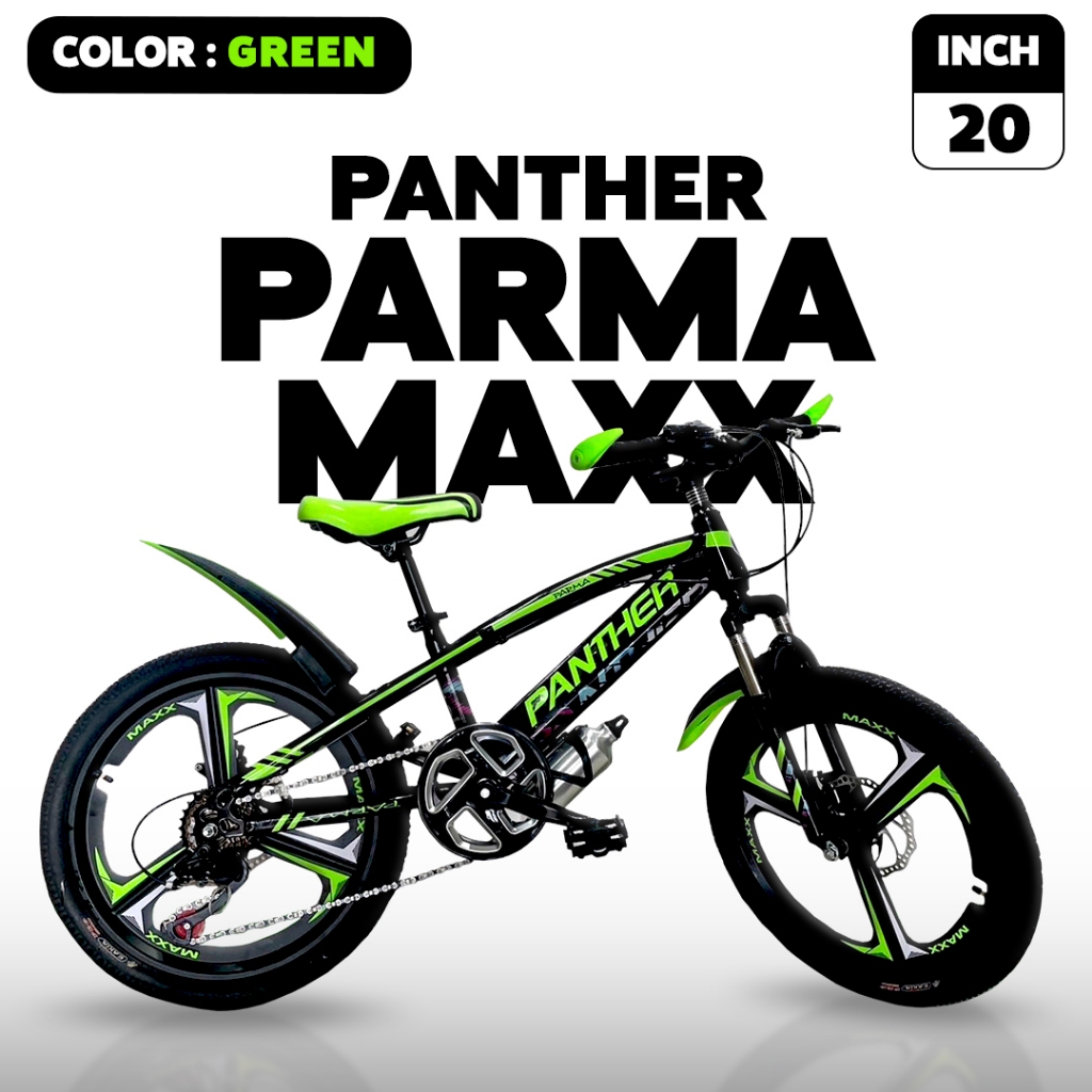 รถจักรยานเสือภูเขา Panther รุ่น Parma Maxx 20นิ้ว 7Sp. แถมกระบอกน้ำ+ขากระติก แถมไฟหน้า-ท้าย (มีจัดส่งพร้อมขี่+รับประกัน)
