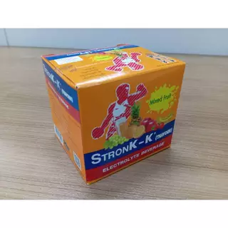 Stronk-K สตรอง-เค เครื่องดื่มเกลือแร่ สำหรับผู้สูญเสียเหงือ และอ่อนเพลีย รสผลไม้รวม 1กล่อง 12ซอง