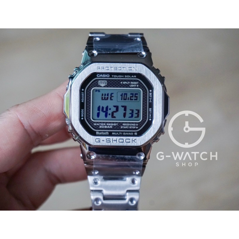CASIO G-SHOCK Silver Full Metal GMW-B5000D-1, GMW-B5000D-1A, GMW-B5000D, GMW-B5000 Bluetooth กรอบโลห