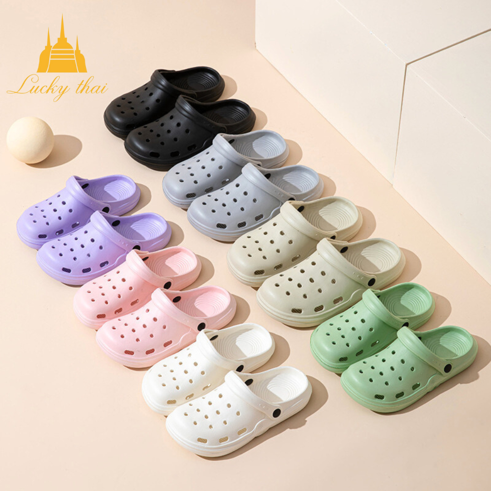 luckythai รองเท้าหัวโต รองเท้าแฟชั่น รัดส้น พื้นหนาใส่สบาย +เพิ่ม1ไซส์