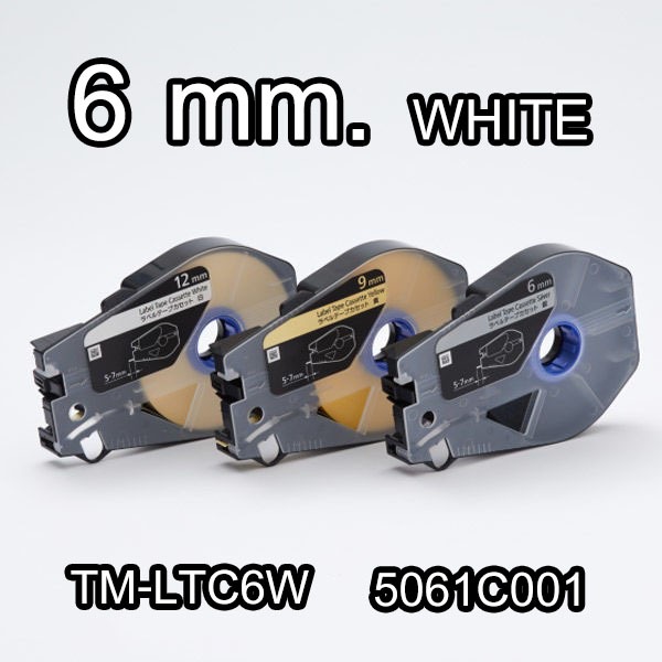 TM-LTC6W CANON MK3000 MK1500 สติ๊กเกอร์ Label 6mm White สีขาว  MK-5000 MK2600 MK1500 MK2500