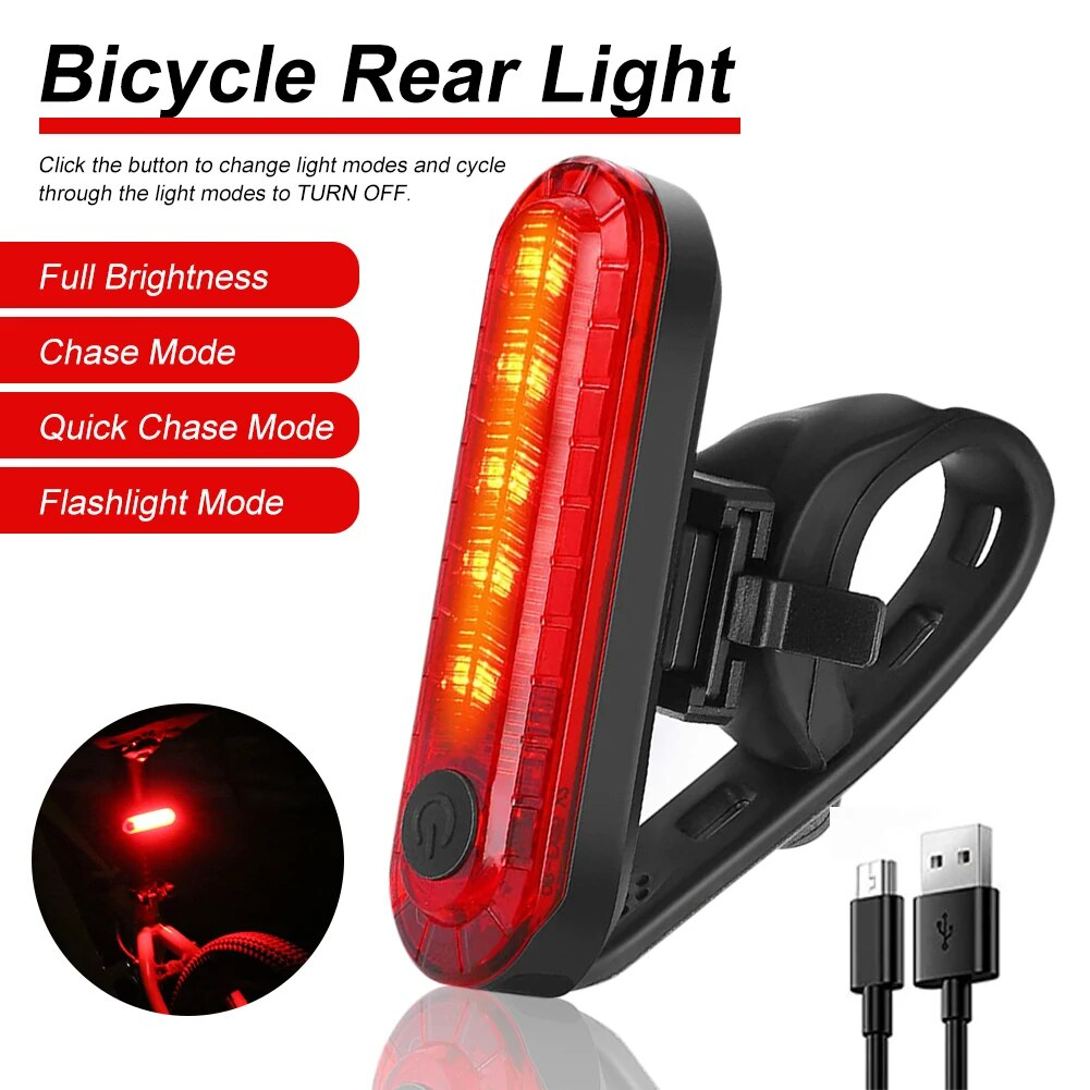 ไฟท้ายจักรยาน LED ชาร์จ USB ขนาดเล็กน้ำหนักเบา ติดตั้งได้ทั้งแนวตั้งและแนวนอน กันน้ำ