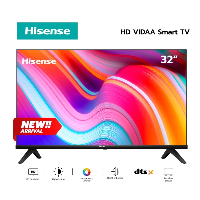[New2023] Hisense TV 32E4K ทีวี 32 นิ้ว HD VIDAA Smart TV DTS Virtual X Youtube Netflix  มือหนึ่ง ประกันศูนย์ไทย