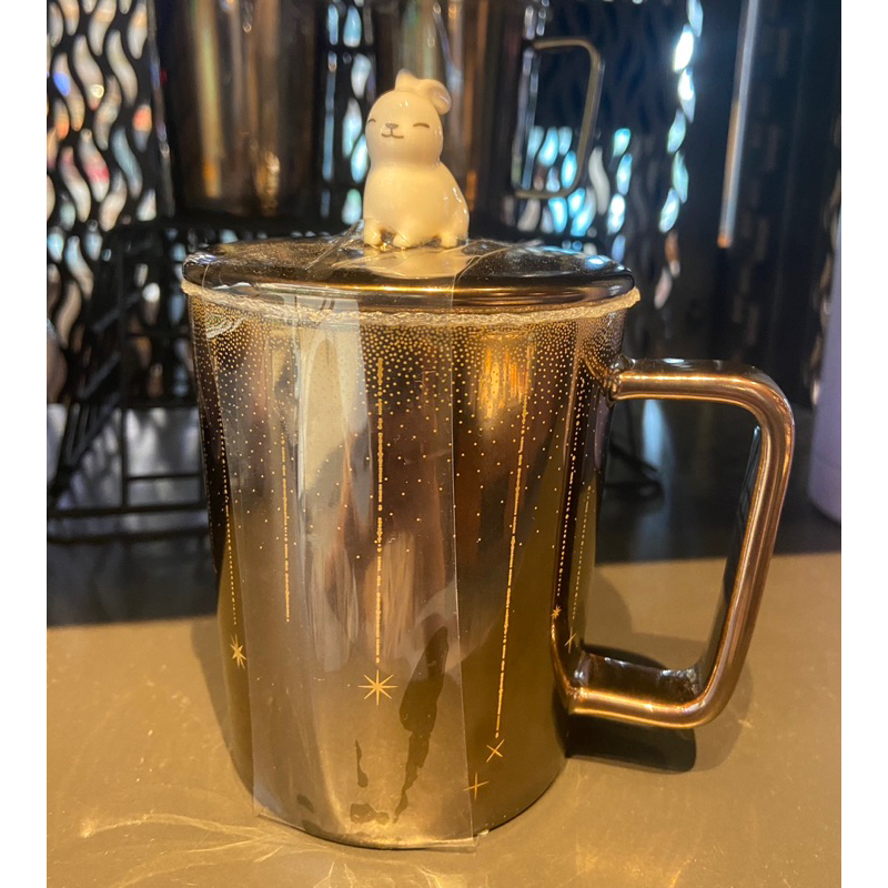 Starbucks Ceramic Cup Gold Rabbit 10 Oz
