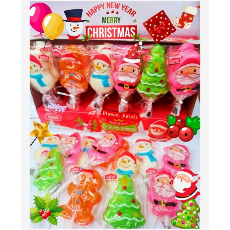 ⛄อมยิ้มคริสมาสต์ ปีใหม่ Christmas 30ชิ้น🎅 กวางเรนเดียร์🦌 สโนว์แมน ☃️ต้นคริสต์มาส🎄