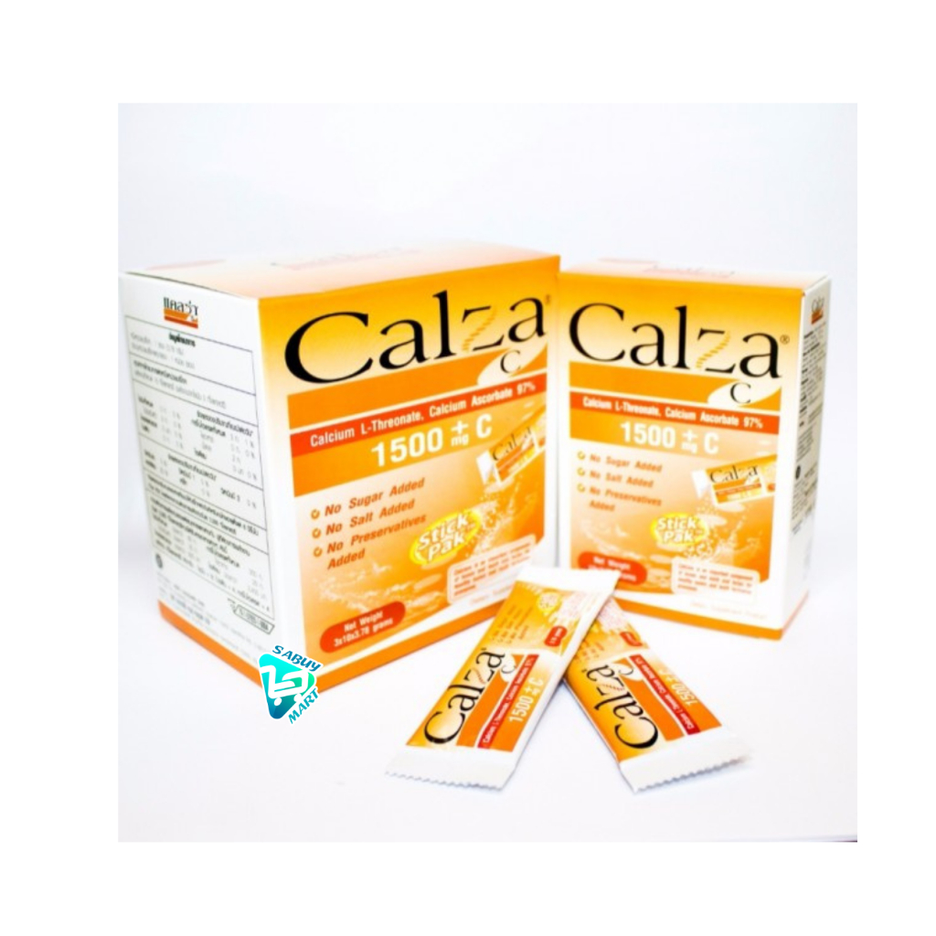 [&gt;กล่อง 5 ซอง&lt;] CALZA C 1500 MG แคลเซียม (Exp 31/7/23) บำรุงข้อ บำรุงกระดูก กินง่าย ท้องไม่ผูกรสส้ม