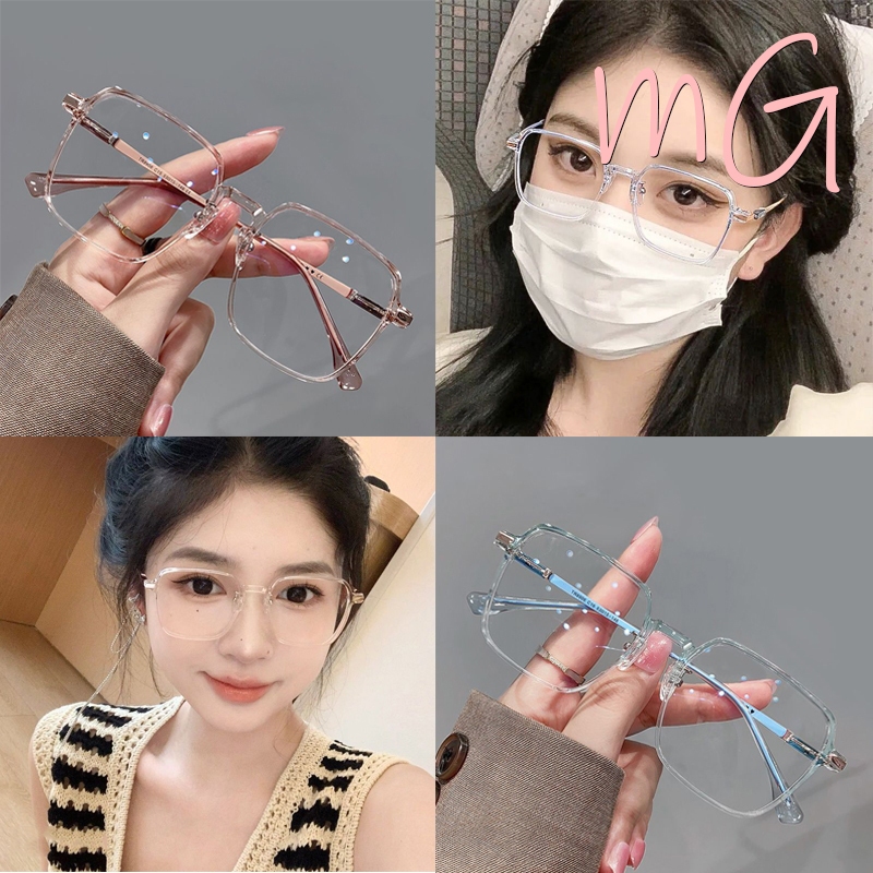 ส่งจากกทม] My Girl แฟชั่นเกาหลี ใหม่ แว่นกรองแสง ใหญ่ กรอบแว่นสีน้ำตาล แว่นสายตาสั้น0-400° เครื่องประดับแฟชั่น 5 สไตล์