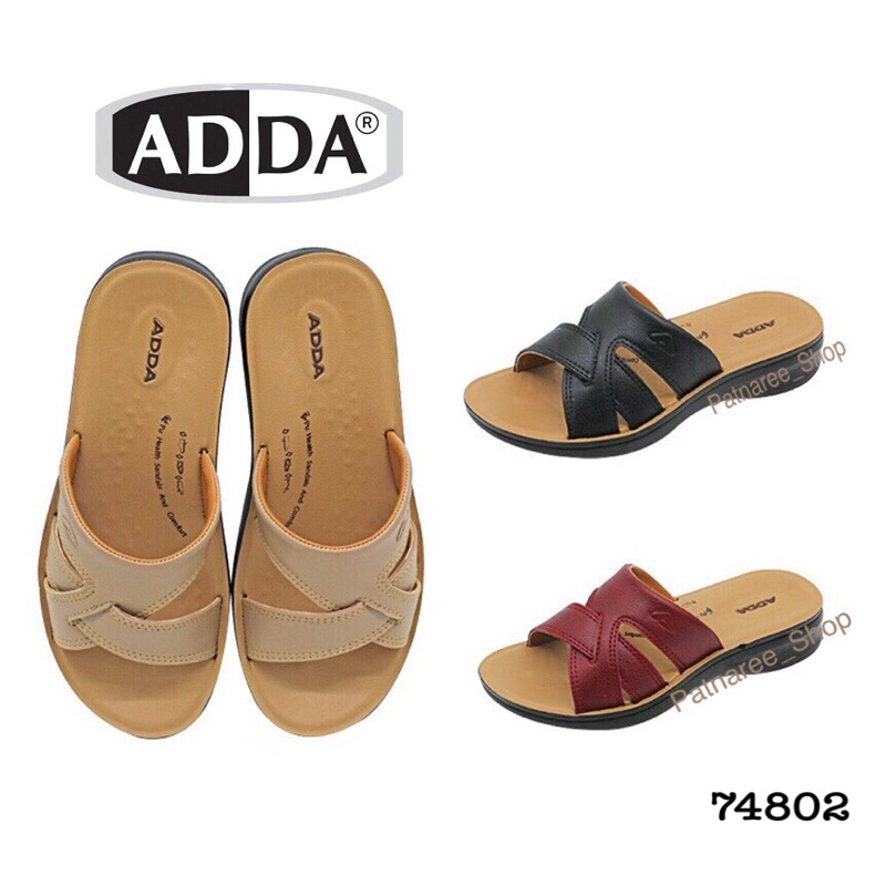 ⭐️พร้อมส่ง⭐️ADDA PU รุ่น 74802 รองเท้าแตะลำลองแบบสวม สำหรับผู้หญิง ไซส์ 36-40