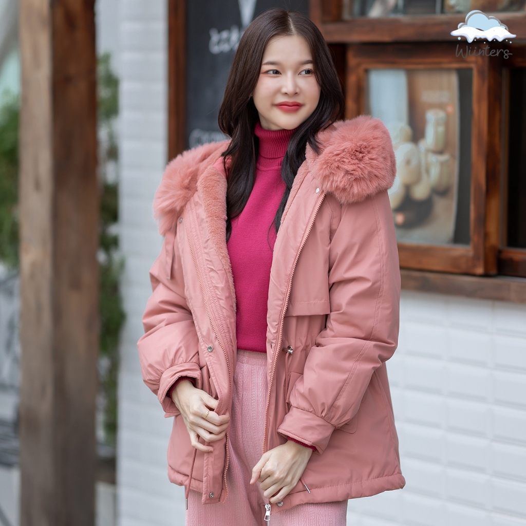 [ LB-029 I Snowy Coat + Isabella Sweater + Claire Pant ] เสื้อโค้ท มีฮู้ด ขนเฟอร์ ถอดได้ I เสื้อคอเต