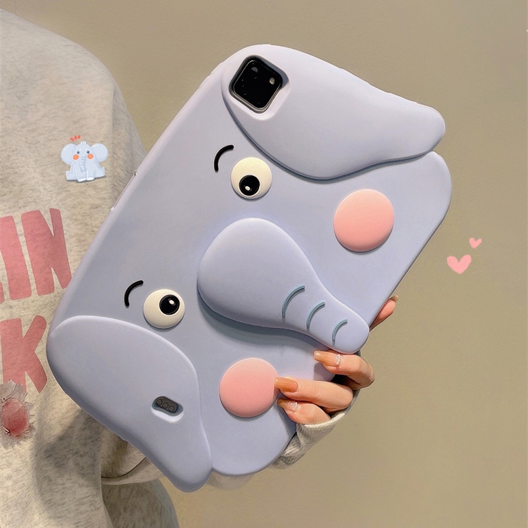 เคสไอแพด gen9 air4 air5 ช้าง น่ารัก ซิลิโคน เคส iPad Air6 11 Gen8 air3 gen6 air1 air2 pro11 2024 m4