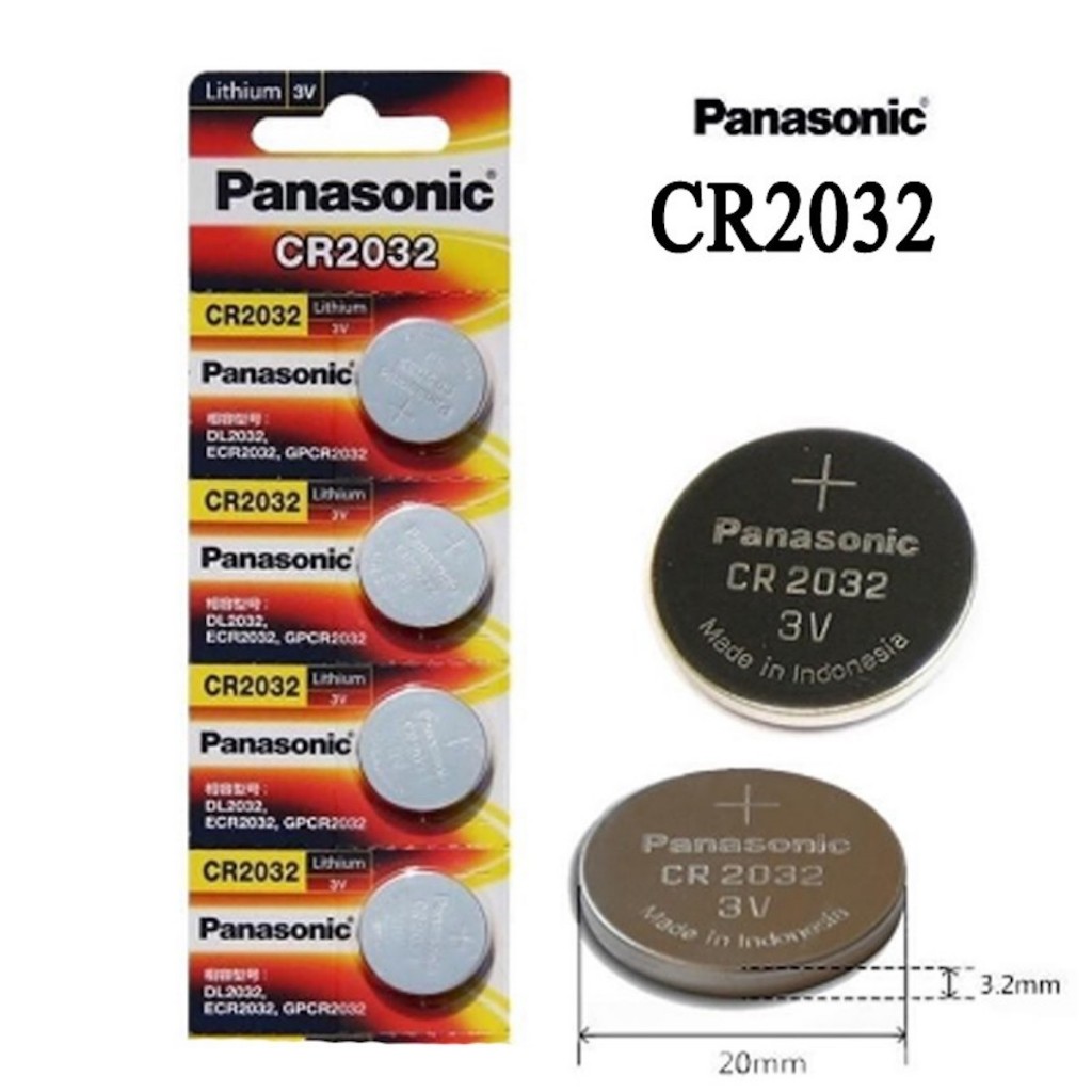 ถ่านกระดุม PANASONIC รุ่น CR2032 3V Lithium Battery (1 Pack มี 5 ก้อน)