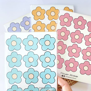 SmileSticker สติ๊กเกอร์ ดอกไม้ แพ็ก 48 ดวง ขนาด 3.8 cm สติ๊กเกอร์ PP กันน้ำ 100% ฉลาก DIY