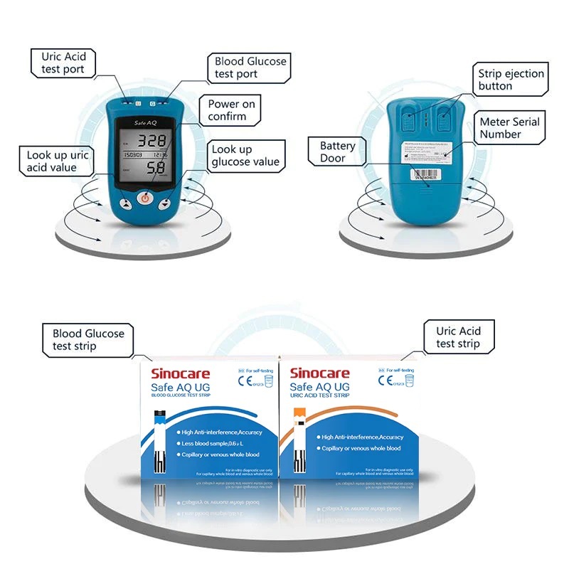 เครื่องวัดน้ำตาลและกรดยูริคยี่ห้อ Sinocare รุ่น Safe AQ UG 50 แถบ พร้อมเข็มและปากกา ราคา ถูกที่สุด ดีลบีเคเค แกลเลอรีภาพที่ 7